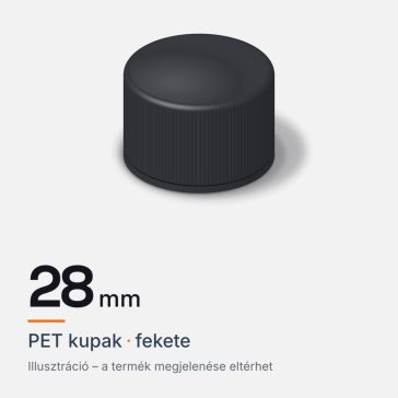 PET kupak 28 mm, fekete. Illusztráció, a termék megjelenése eltérhet.